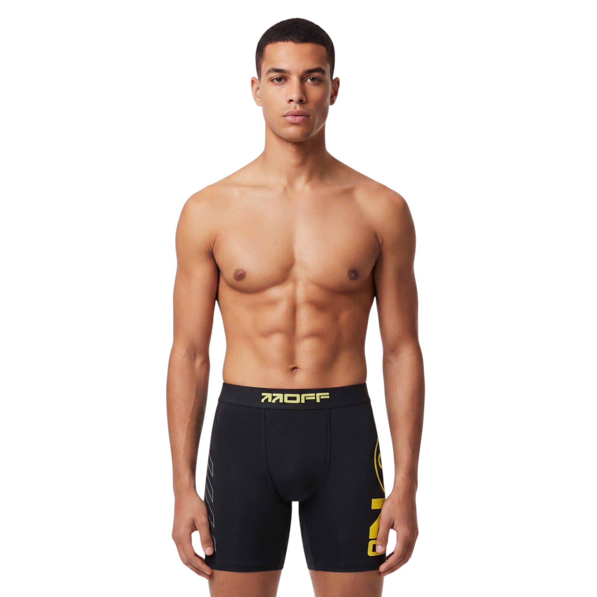 L/AB c/o Off-White Men's Stamp High Alert Printed Boxer Brief - Black - BLACK
